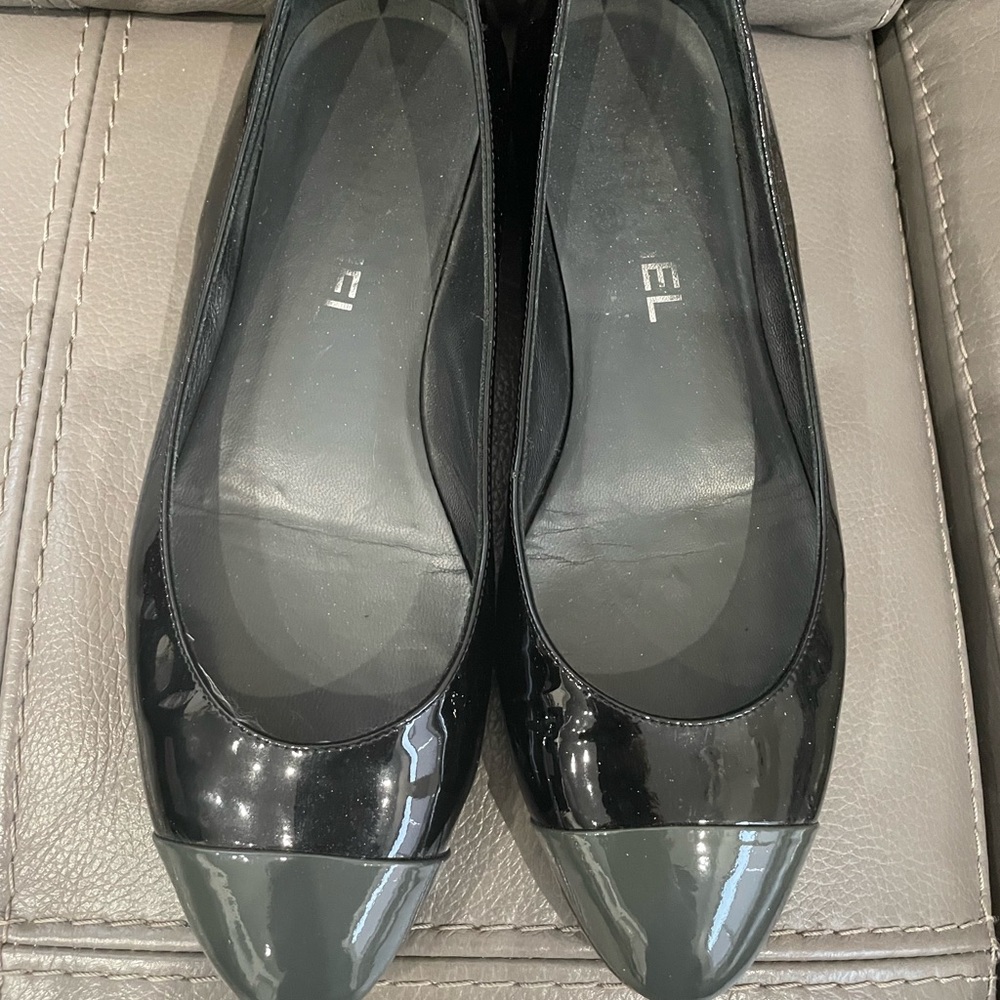 Chanel Ballet Flats Two Tone Black/Gray Size 38 1/2
